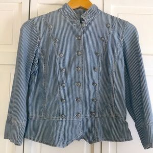 Ralph Lauren Striped Denim Top